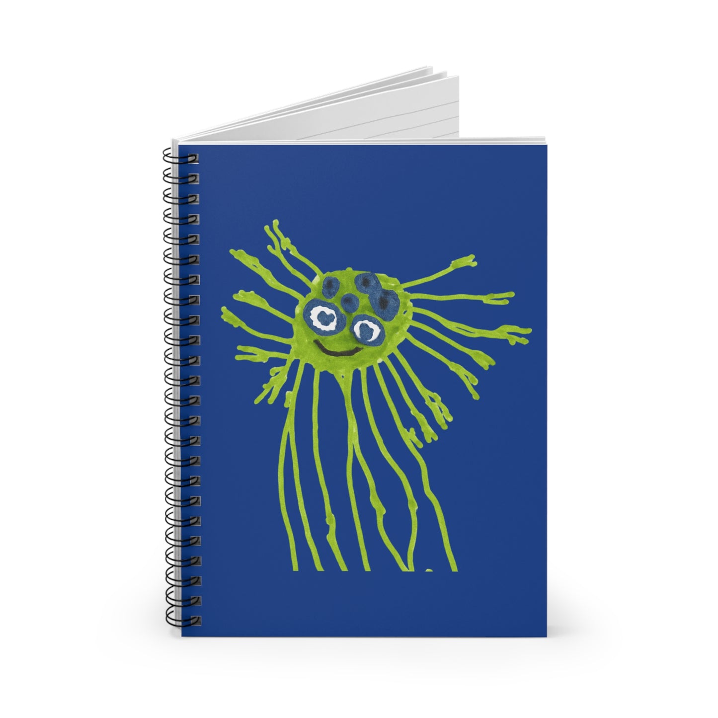 Cheerful Spiral Notebook - Ruled Line, Fun Journal, School Supplies, Creativity Starter, Blue Art Notebook, Gift for Kids