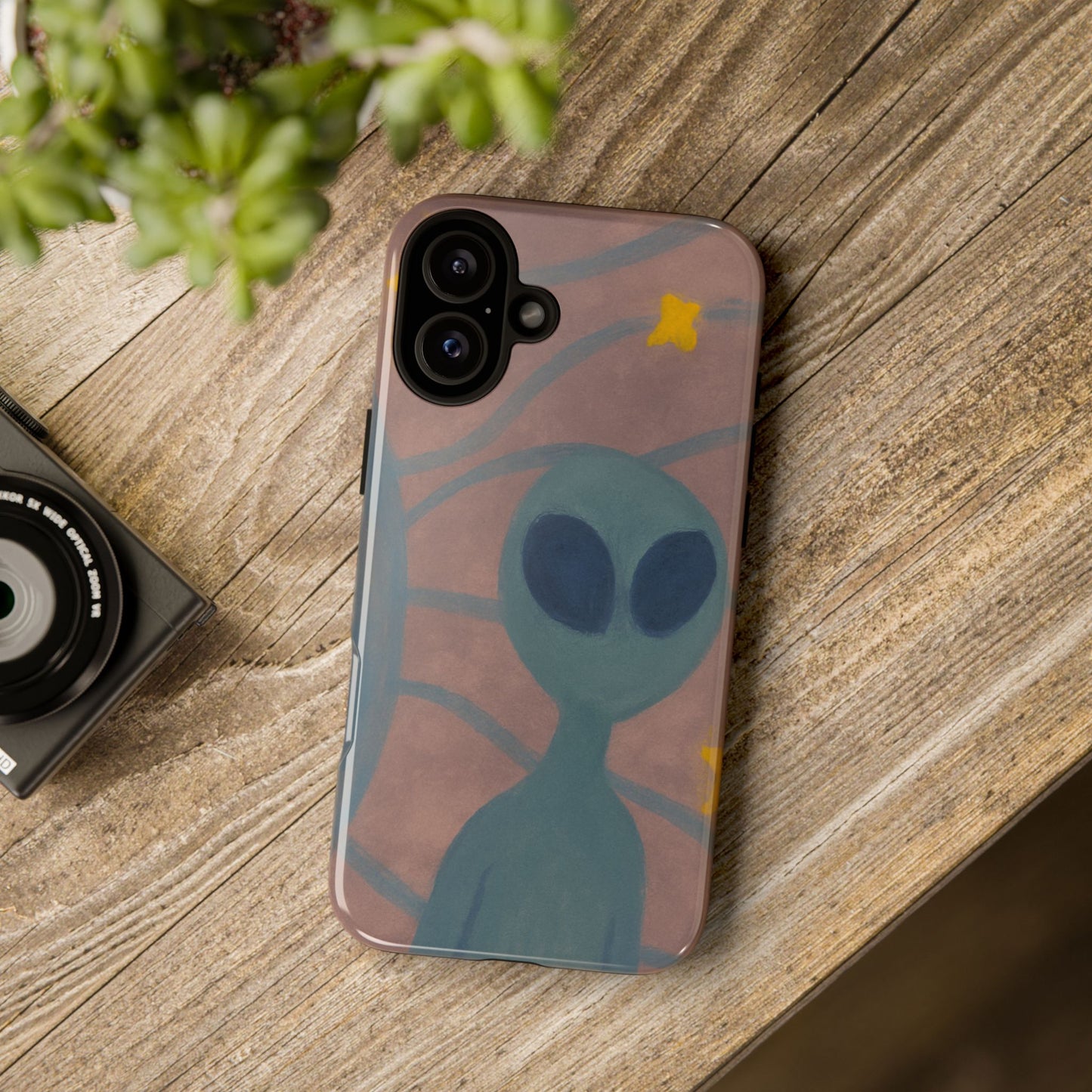 Alien-Themed Phone Case, Unique Designs for Sci-Fi Lovers, Gifts for Space Fans, Stylish Mobile Protector, Halloween Accessories, Space Art