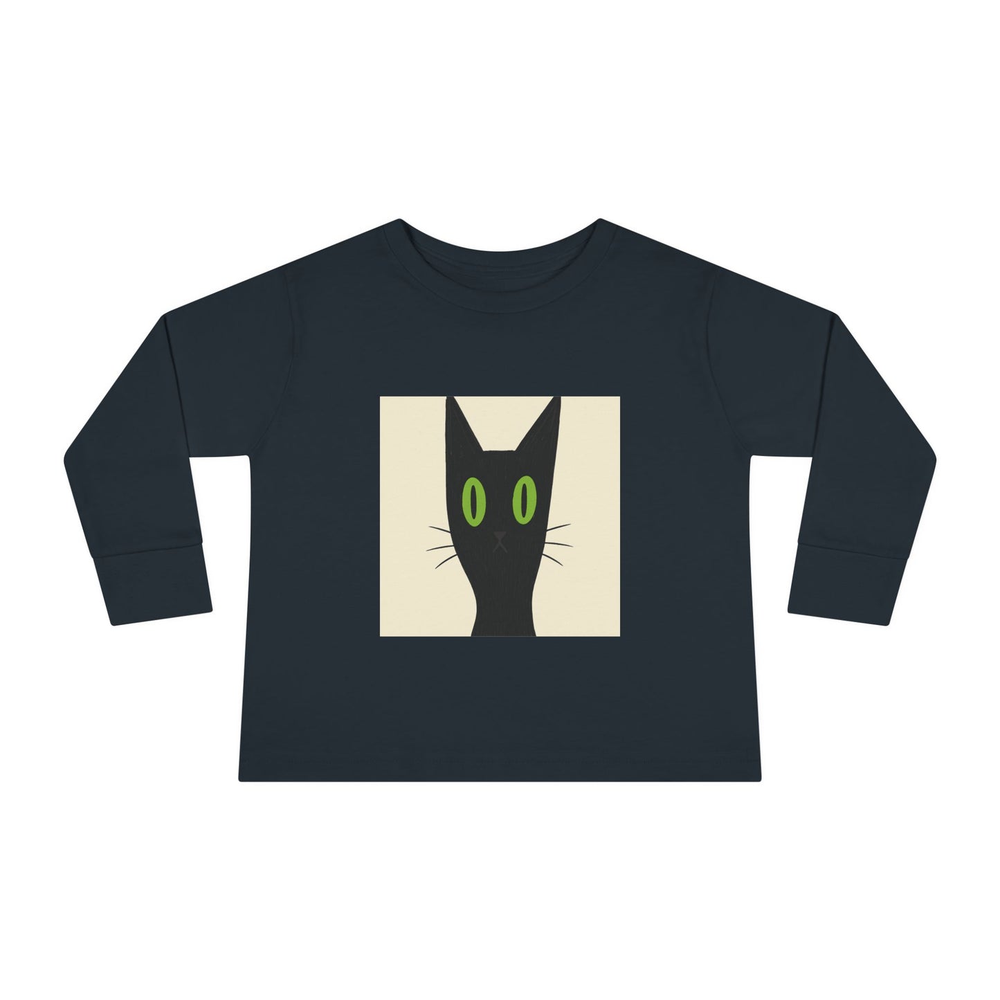 Toddler Halloween Long Sleeve Tee - Spooky Cat & Pumpkin Design