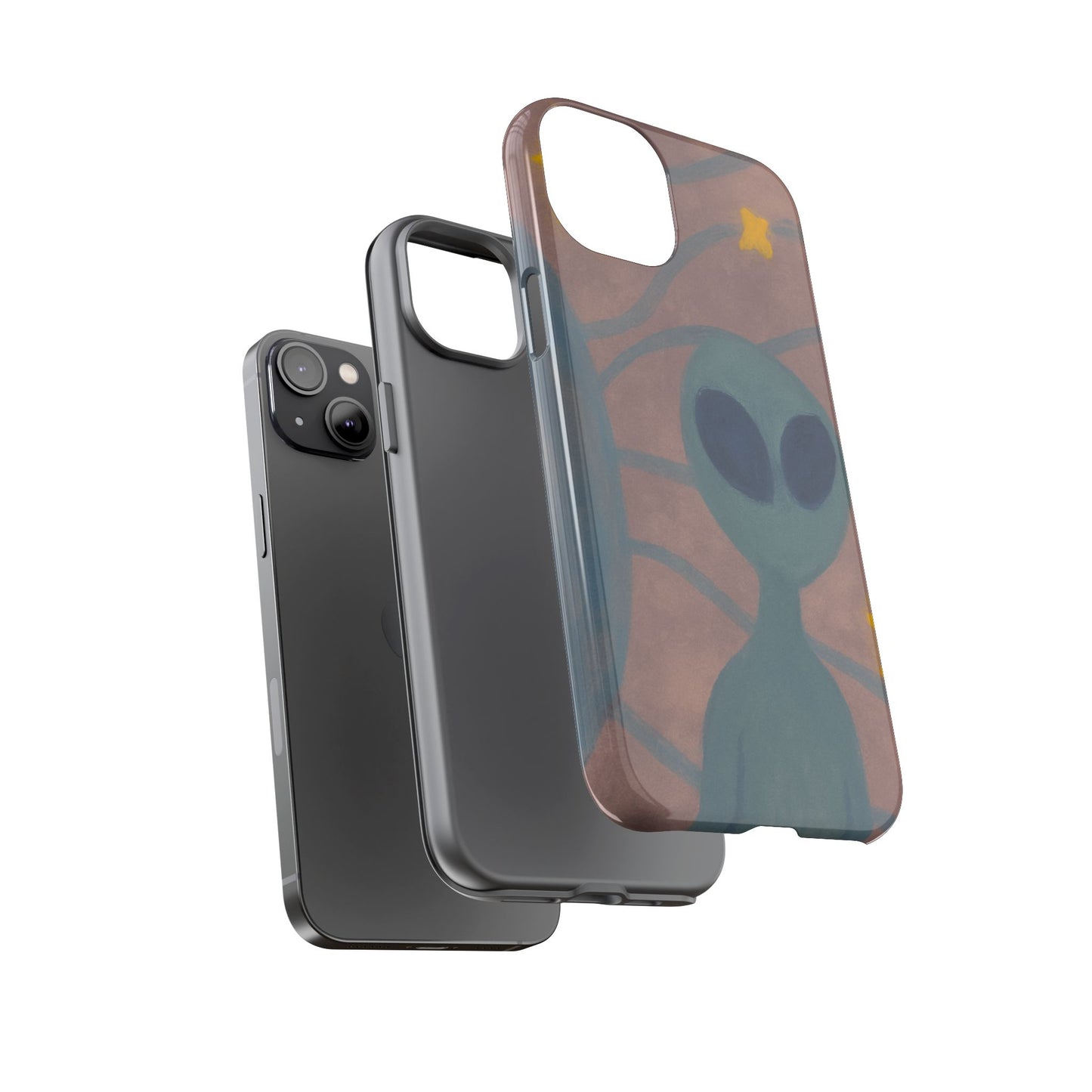 Alien-Themed Phone Case, Unique Designs for Sci-Fi Lovers, Gifts for Space Fans, Stylish Mobile Protector, Halloween Accessories, Space Art