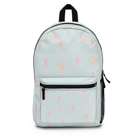 Cute Pastel Backpack with Ice Cream and Stars Pattern, Ideal for School, Travel, Gifts, Summer Adventure, Trendy Accessories