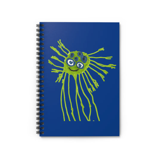 Cheerful Spiral Notebook - Ruled Line, Fun Journal, School Supplies, Creativity Starter, Blue Art Notebook, Gift for Kids
