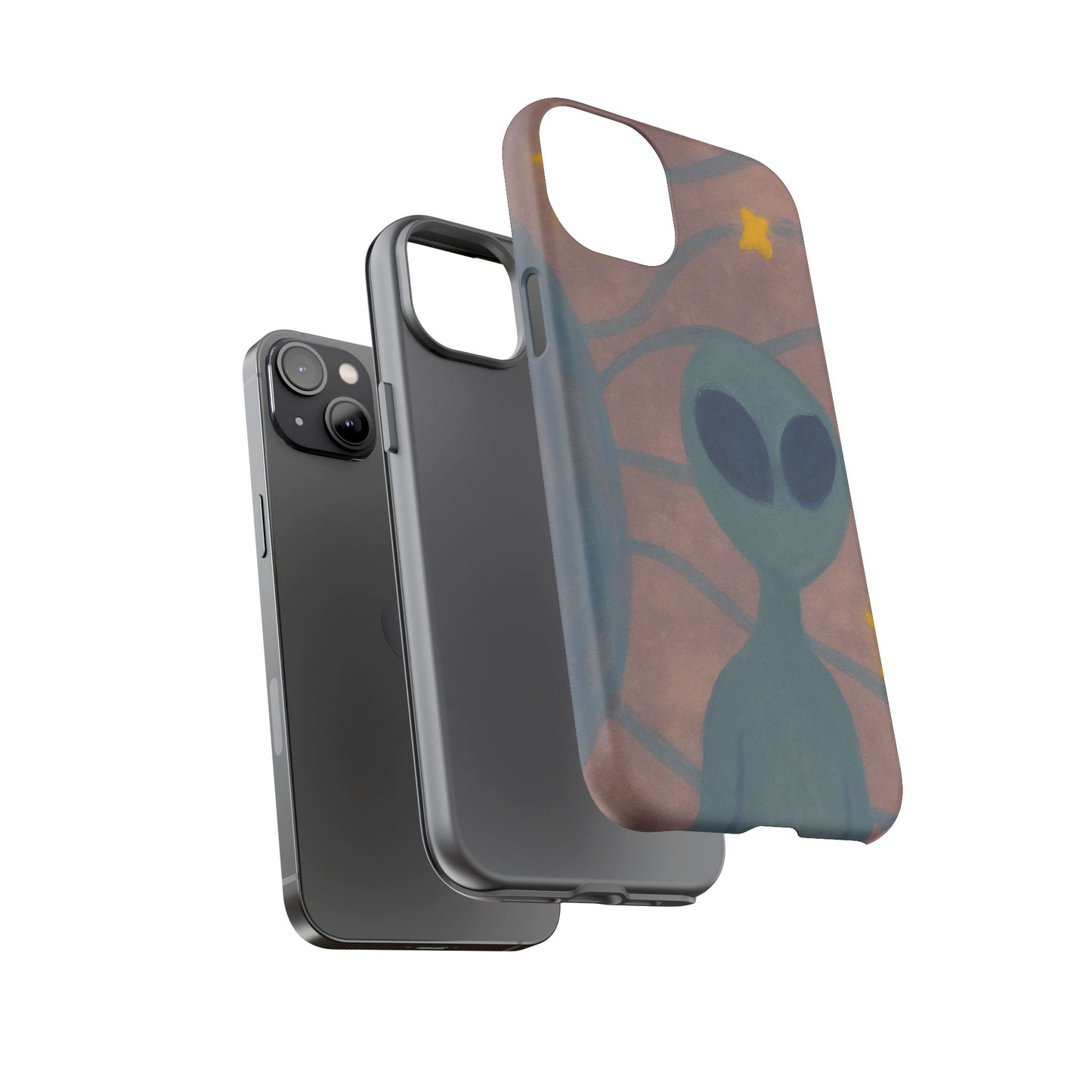 Alien-Themed Phone Case, Unique Designs for Sci-Fi Lovers, Gifts for Space Fans, Stylish Mobile Protector, Halloween Accessories, Space Art