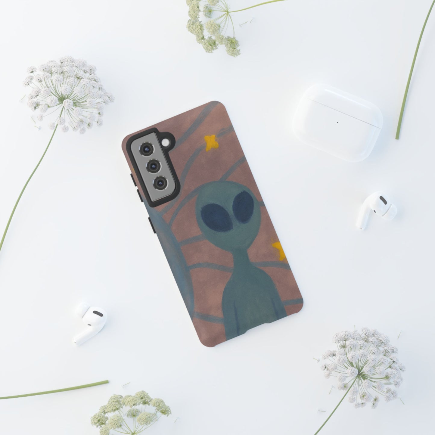 Alien-Themed Phone Case, Unique Designs for Sci-Fi Lovers, Gifts for Space Fans, Stylish Mobile Protector, Halloween Accessories, Space Art