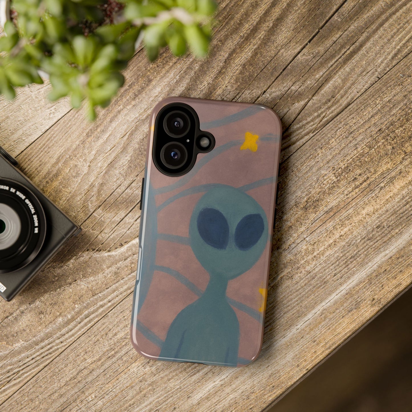 Alien-Themed Phone Case, Unique Designs for Sci-Fi Lovers, Gifts for Space Fans, Stylish Mobile Protector, Halloween Accessories, Space Art