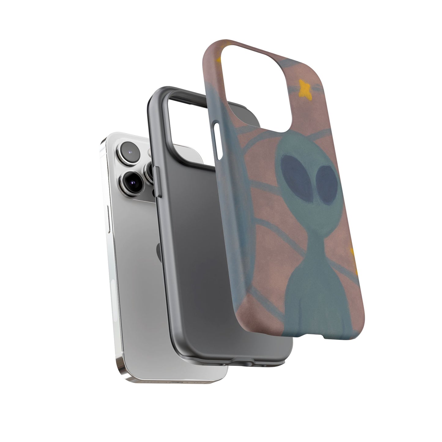 Alien-Themed Phone Case, Unique Designs for Sci-Fi Lovers, Gifts for Space Fans, Stylish Mobile Protector, Halloween Accessories, Space Art