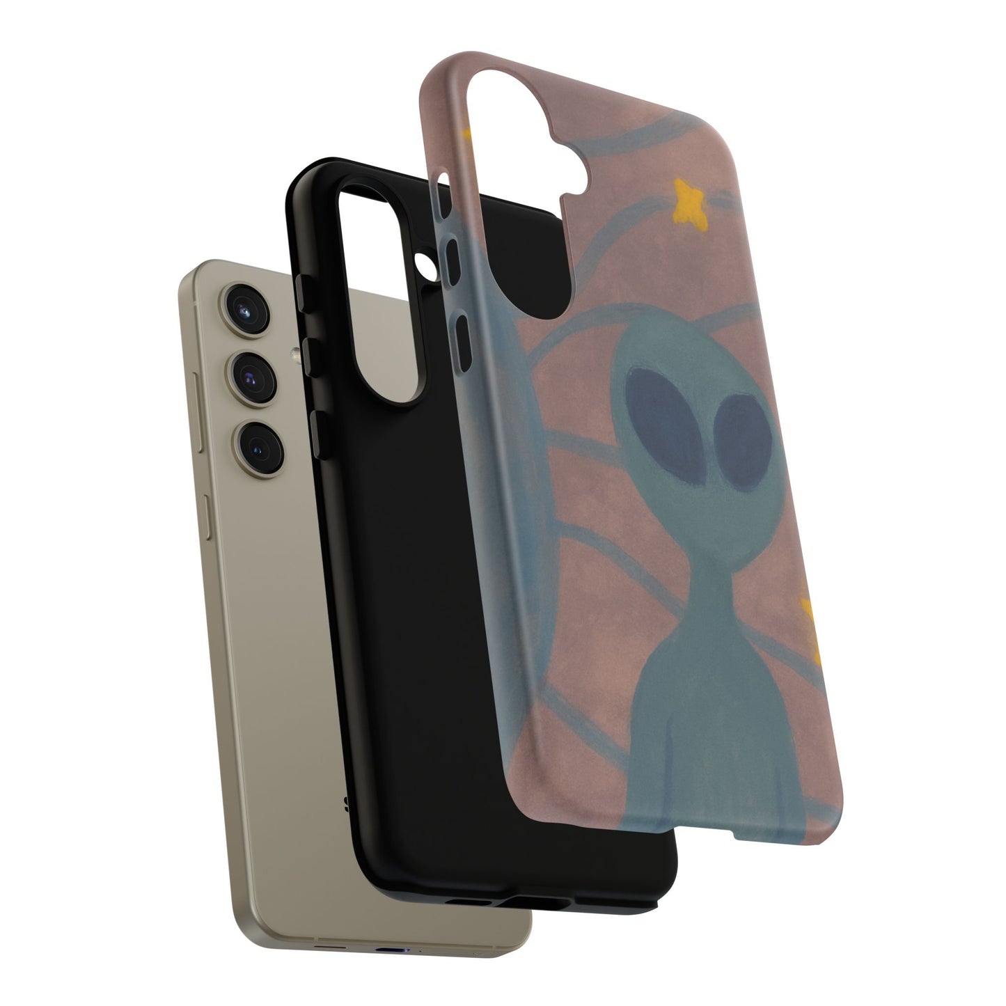 Alien-Themed Phone Case, Unique Designs for Sci-Fi Lovers, Gifts for Space Fans, Stylish Mobile Protector, Halloween Accessories, Space Art