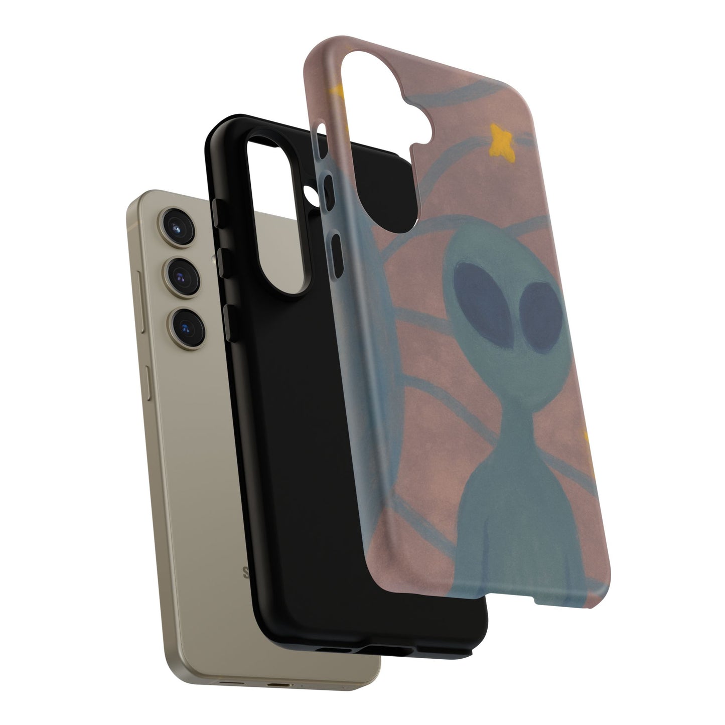 Alien-Themed Phone Case, Unique Designs for Sci-Fi Lovers, Gifts for Space Fans, Stylish Mobile Protector, Halloween Accessories, Space Art