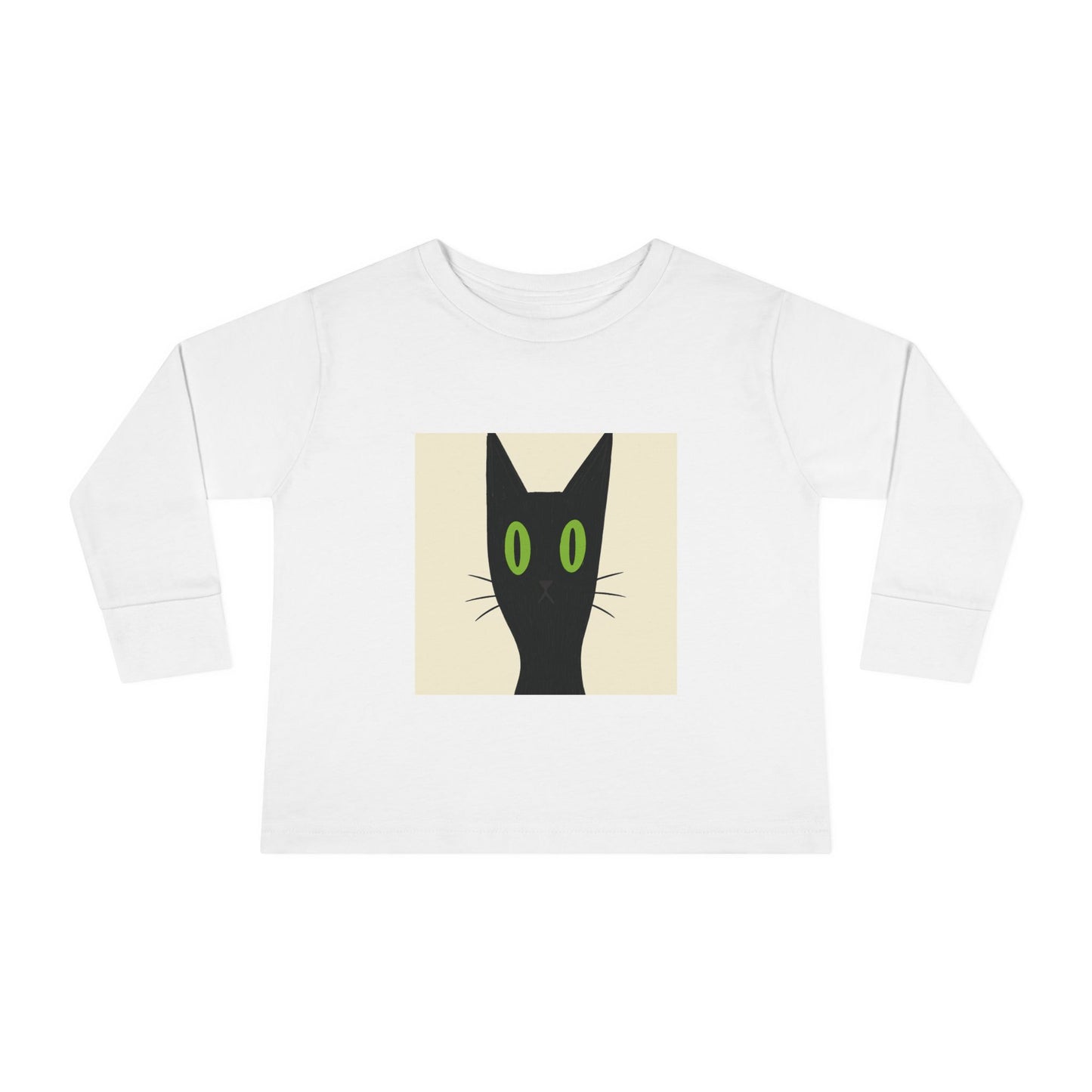 Toddler Halloween Long Sleeve Tee - Spooky Cat & Pumpkin Design