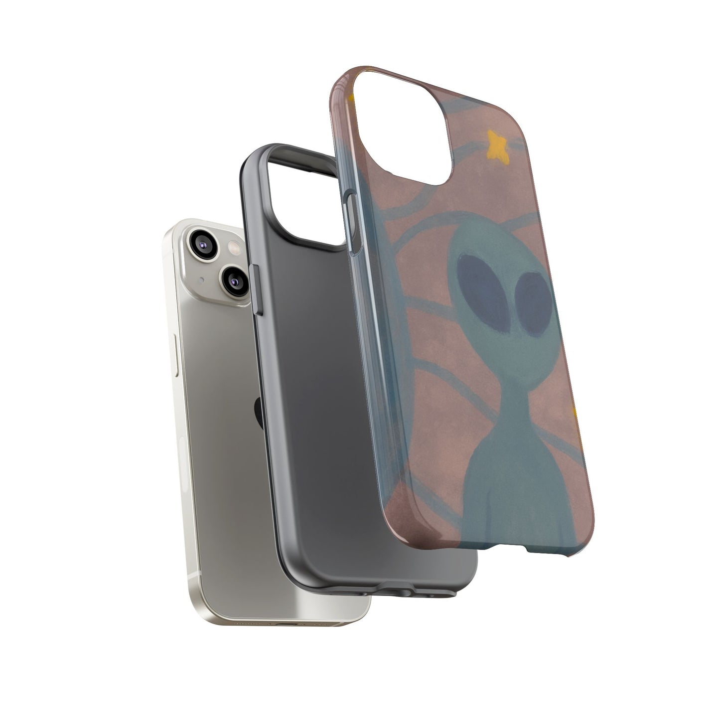 Alien-Themed Phone Case, Unique Designs for Sci-Fi Lovers, Gifts for Space Fans, Stylish Mobile Protector, Halloween Accessories, Space Art