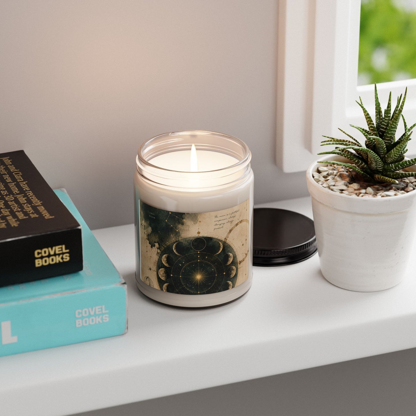 Mystic Moon Phase Soy Candle — 9oz Scented Jar
