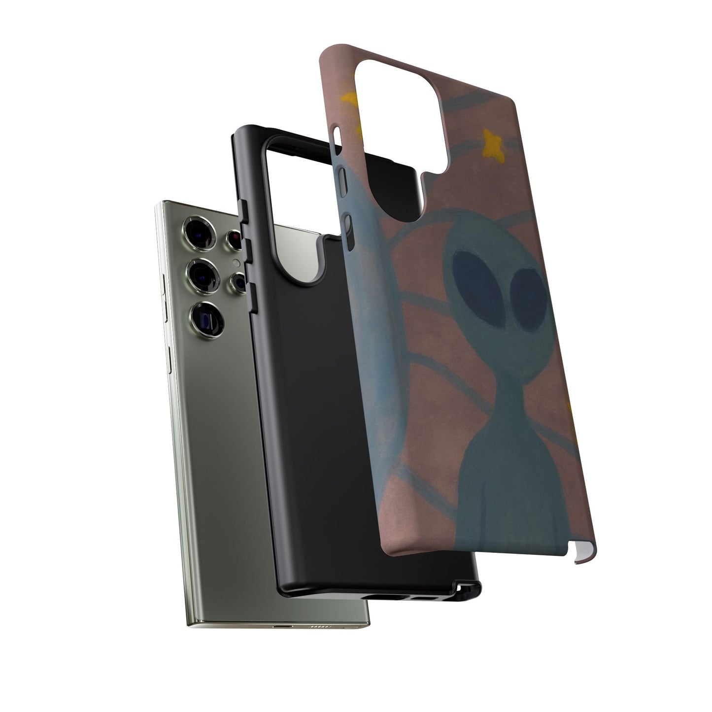 Alien-Themed Phone Case, Unique Designs for Sci-Fi Lovers, Gifts for Space Fans, Stylish Mobile Protector, Halloween Accessories, Space Art