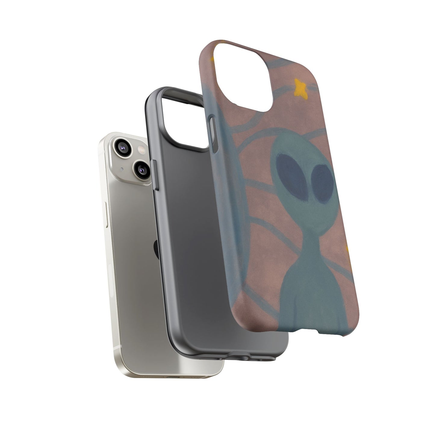 Alien-Themed Phone Case, Unique Designs for Sci-Fi Lovers, Gifts for Space Fans, Stylish Mobile Protector, Halloween Accessories, Space Art