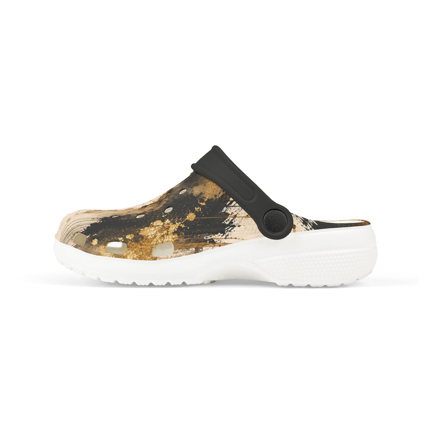 Kids Marble Print EVA Clogs — Brown Swirl Slip-On Sandals