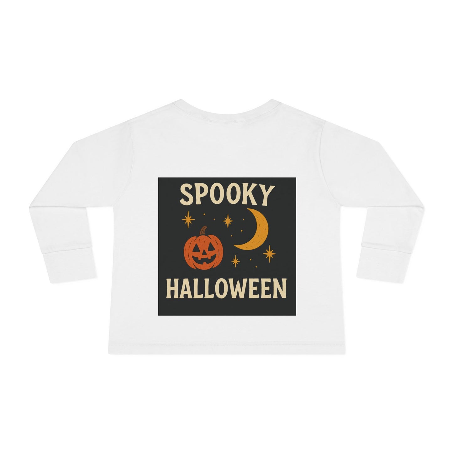 Toddler Halloween Long Sleeve Tee - Spooky Cat & Pumpkin Design