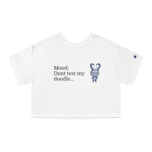 Mood Doodle Cropped T-Shirt, Cute Graphic Tee, Trendy Women's Top, Casual Wear, Gift for Her, Summer Fashion