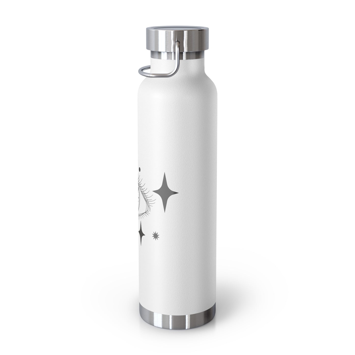 Mystical Eye Water Bottle, Copper Insulated Flask, Adventure Hydration, Unique Gift for Nature Lovers, Astrology and Eye Design