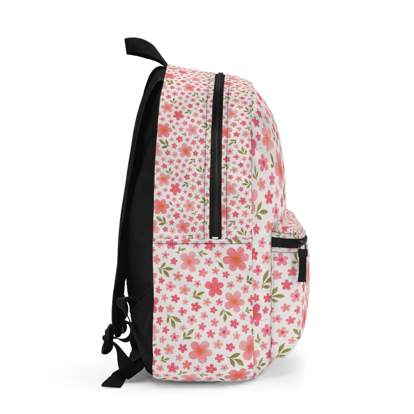 Floral Print Backpack - Cute School Bag, Student's Daypack, Stylish Floral Rucksack, Gardening Gift, Spring Essentials